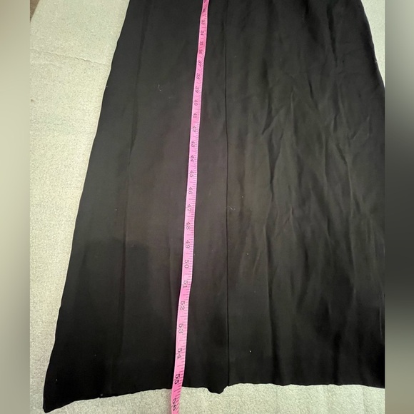 [11/12]VTG Les Robes Galleria Black Spaghetti Strap Maxi Back Slit pencil Dress - Picture 12 of 13